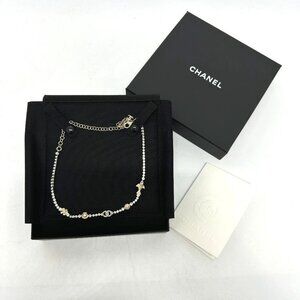 CHANEL ABE913 25C Costume Pearl & Strass Marine Style Rhinestone Necklace Unused